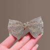 DFWZMQTG Alloy high-end diamond inlaid bow hair clip, shiny rhinestone spring, temperament top view 4