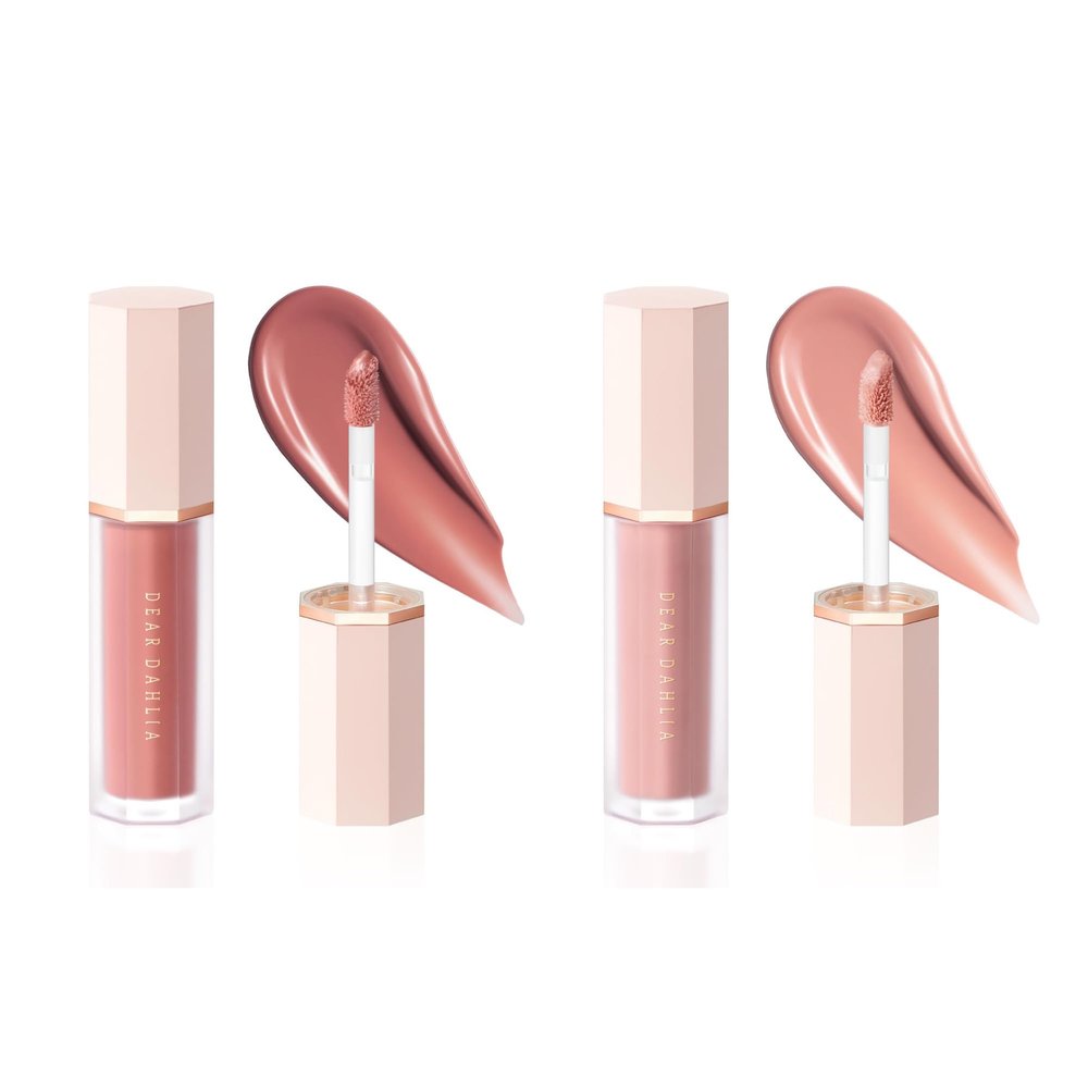 DEARDAHLIA Petal Drop Blush Duo Moody & Barely (0.14 oz Each) Weightless Buildable Liquid Blush with Skincare-Infused Formula, High-Pigment, Long-Lasting Dewy Finish | Korean Vegan, Cruelty-Free
