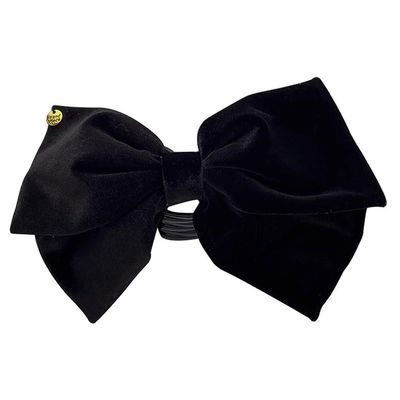 DFWZMQTG Velvet Black Large Bow Hair Clip Women's High Retro Shark Headpiece