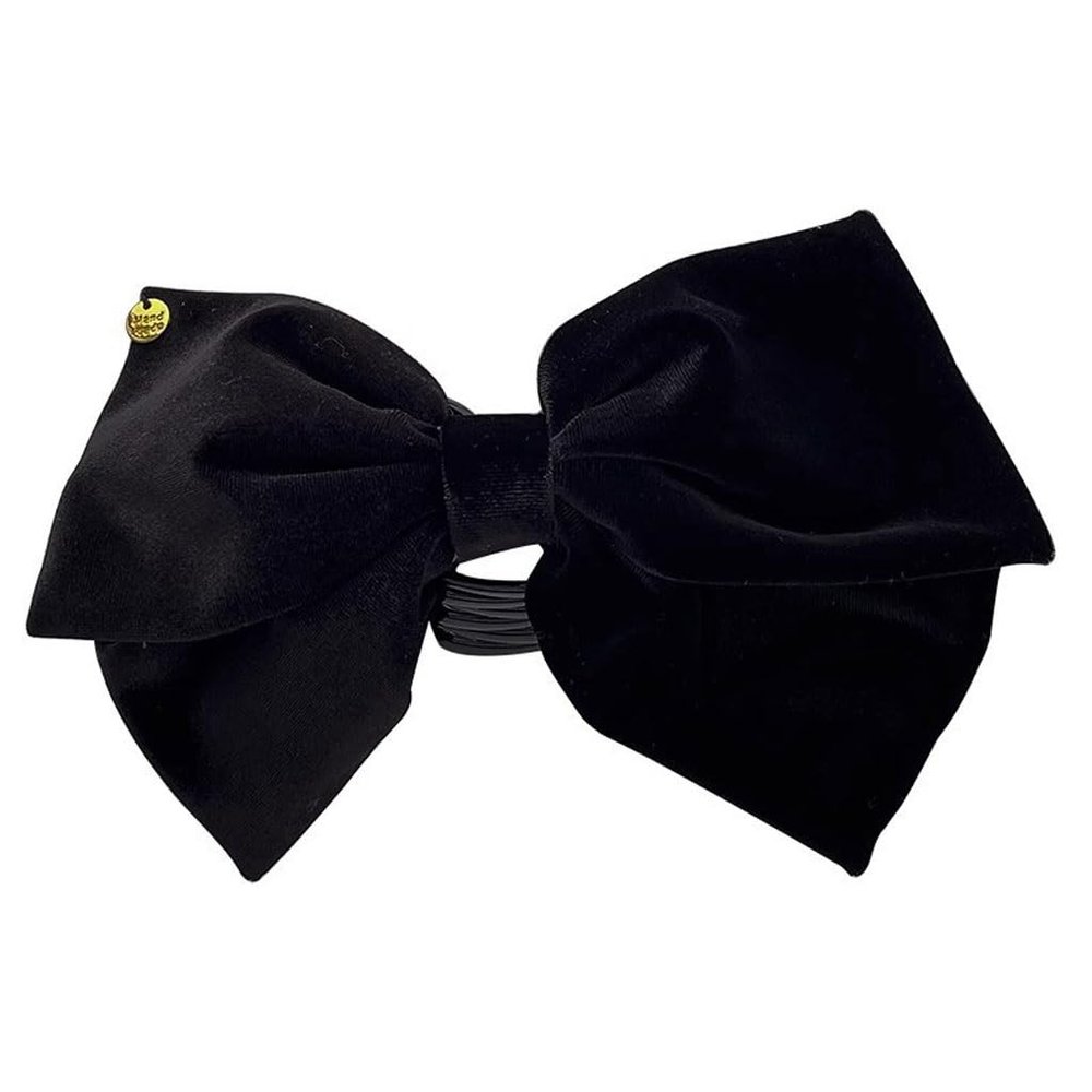 DFWZMQTG Velvet Black Large Bow Hair Clip Women's High Retro Shark Headpiece