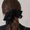 DFWZMQTG Velvet Black Large Bow Hair Clip Women's High Retro Shark Headpiece view 2