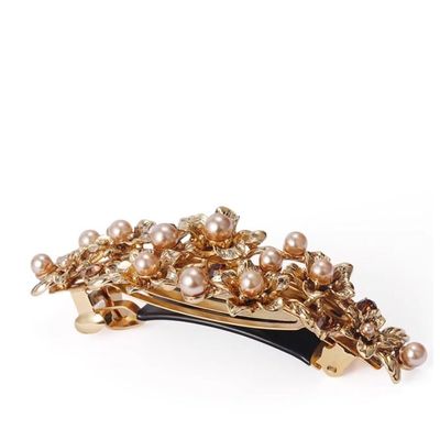 DFWZMQTG Retro Hair Clipback Spoon Clipimitation Pearl Rhinestone Accessoryline Clip