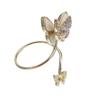 FOMIYES Creative Butterfly Finger Nail Ring for Women Fashionable Nail Art Decoration with Pearl Shell and Zircon Gold Tone Accessory for Stylish Fingertip Jewelry and Unique Gift view 1