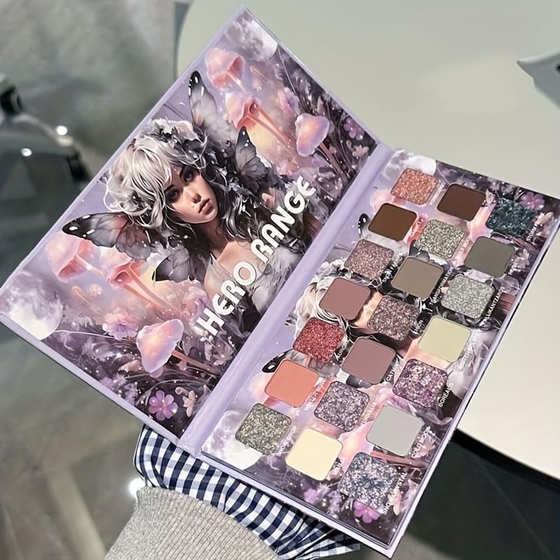 21-Color Eyeshadow Palette, Matte, Shimmer, Metallic Shades, Professional Makeup Kit with Glitter, Long-Lasting Formula