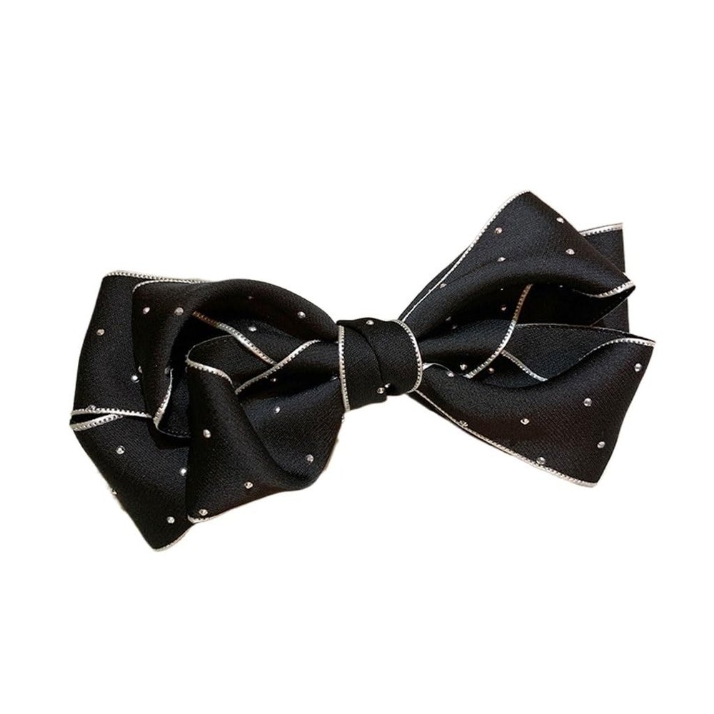 DFWZMQTG Fabric hair accessories, bow clips, female back spoon top clip, horizontal, ponytail(white-Patch five-pointed star4)