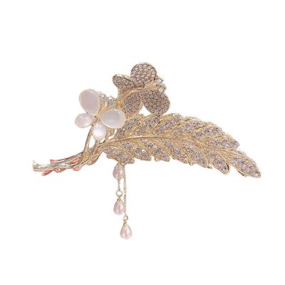 DFWZMQTG Flower Wheat Tassels Tassel Women's Large Size Grab Clip Curly HairShark Hair Accessory