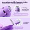Bikini Trimmer for Women ElectricDouble Head Dual Purpose, Ceramic Blade,IPX7 Waterproof,LCD Power Display,USB Rechargeable,Wet/Dry Painless Hair Removal for Face & Body (Violet) view 2