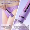 Bikini Trimmer for Women ElectricDouble Head Dual Purpose, Ceramic Blade,IPX7 Waterproof,LCD Power Display,USB Rechargeable,Wet/Dry Painless Hair Removal for Face & Body (Violet) view 4