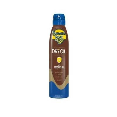 Skin Care Boat Deep Tanning Dry Oil Clear Spray Sunscreen SPF-4, 6 fl oz