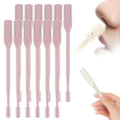 2 in 1 Nasal Hair Cutter, 2026 Upgraded Nostril Hair Remover Tool Double Sided Nose Hair Knife, Manual 360 Rotating Nose Hair Trimmer with Ear Digger for Men and Women (Pink, 12)