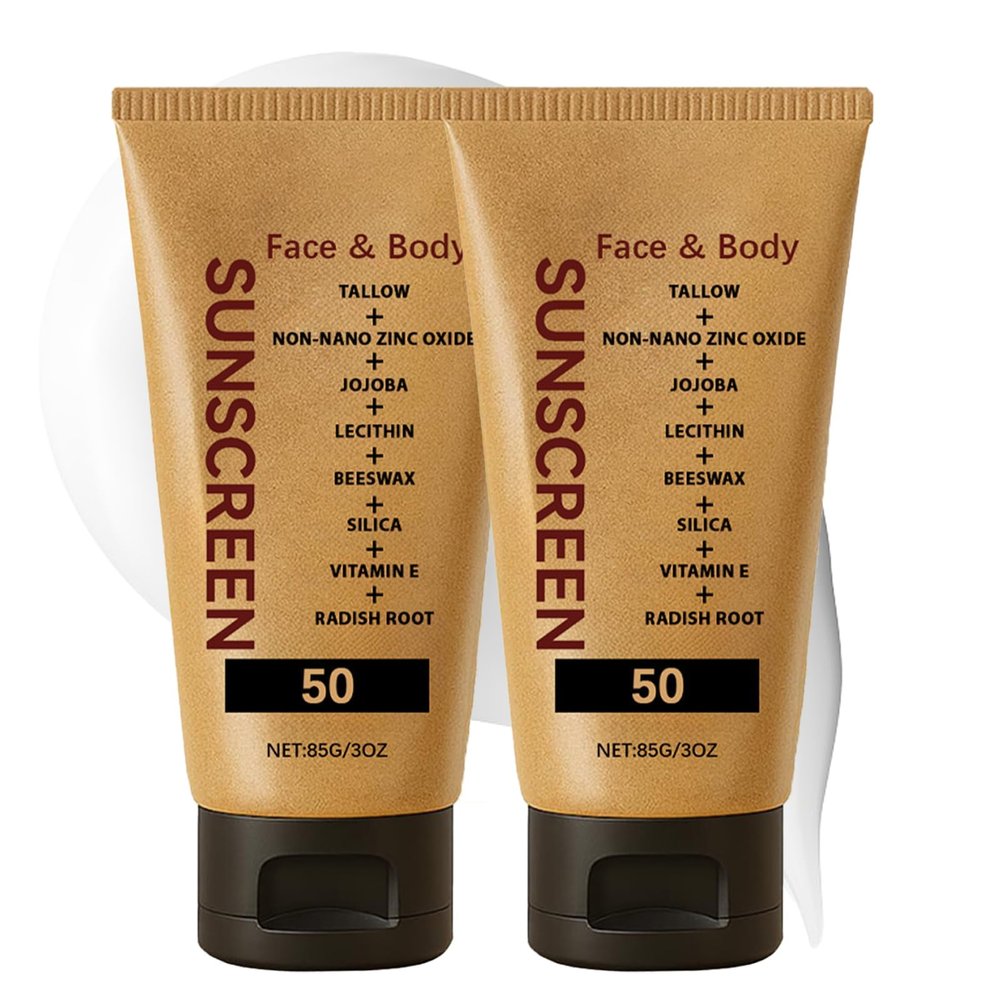 Confidita Beef Tallow Sunscreen, Tallow Nourish SPF 50 | Organic Natural Beef Tallow Sunscreen, Clean Non-Greasy Formula for Face and Body for Sunmmer Outdoor Travel | Women and Men (2PCS)