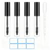 AskBed 4 Pack of 0.34 Oz (10ml) Empty Mascara Tube - Refillable, Leak-proof Plastic Mascara Bottles with Eyelash Wand and Labels Included view 1