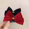 DFWZMQTG Hairdressing Clipsweet Velvet Three-dimensional Bow Cliphair Clip view 2