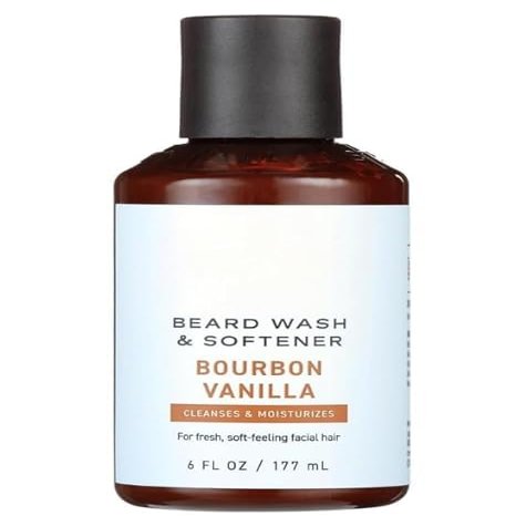 Bourbon Vanilla Face & Beard Wash, 2-in-1 Cleanser, 6 Fl Oz (Pack of 1)