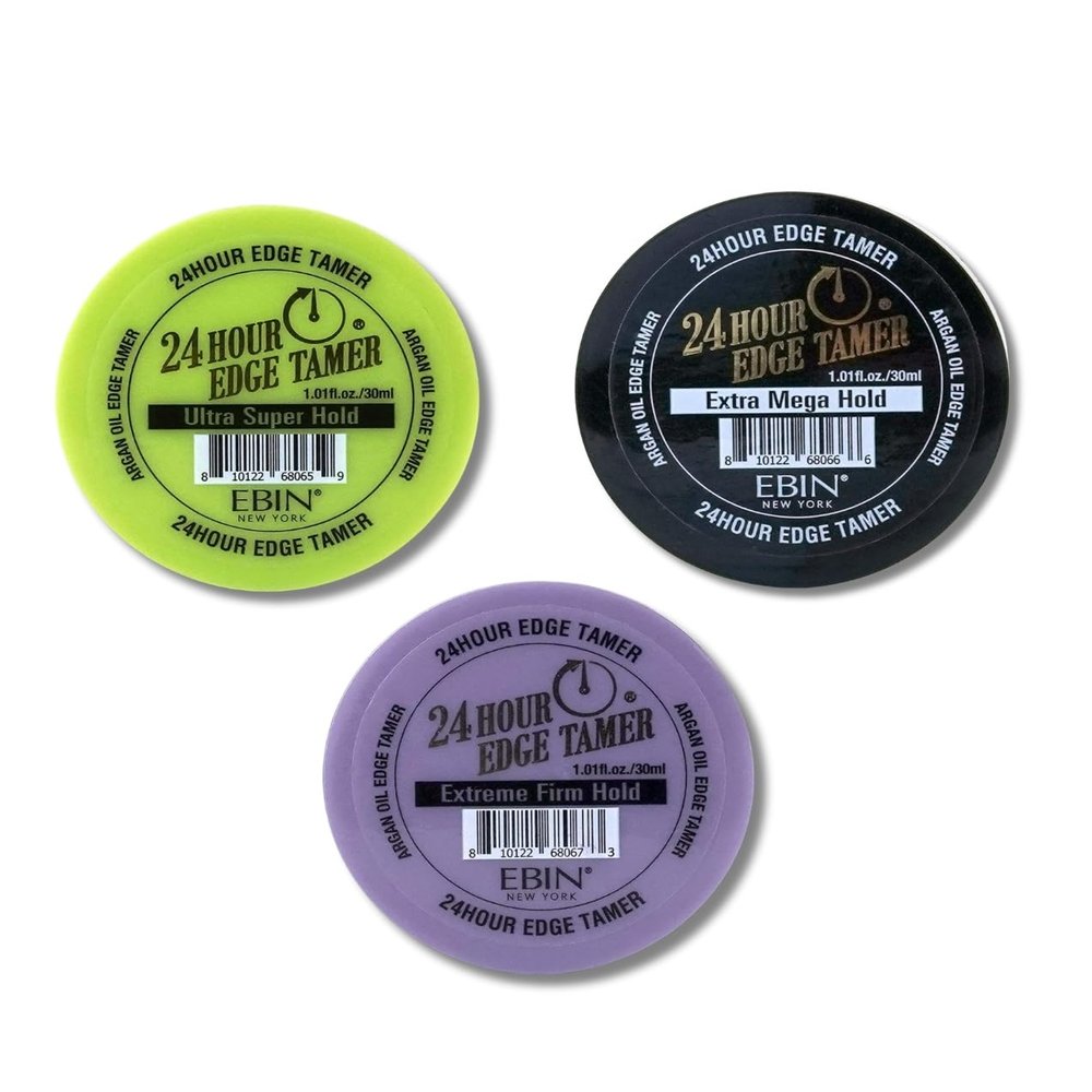 EBIN NEW YORK 24 Hour Edge Tamer Ultra Super Hold Bundle With Extra Mega & Extreme Firm Hold 1.01oz Long-lasting, humidity-resistant Gift Set (3 Items)