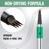 2 Pcs Microblading Eyebrow Pen Set with Eyebrow Brush, 3D Waterproof 4-Tip Precision Eyebrow Pencil, Long-Lasting Natural Fine Stroke Magic Eyebrow Pencil for Women Stay All Day (Brown) view 3