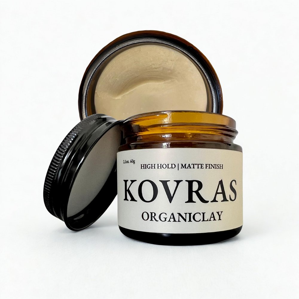 Kovras Organiclay High Hold, Matte Finish, 100% All-Natural 6-Ingredient Hair & Scalp Healthy Styling Clay for Men and Women.