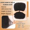 Afro Kinky Bulk Human Hair - 100% Real Human Hair, 1B Natural Black 20 Inch (Pack of 1) Afro Kinky Curly Bulk for Mini Twist, Braiding, Loc Extensions, Soft & Tangles-Free, Easy to Install & Style view 2