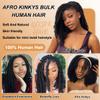 Afro Kinkys Bulk Human Hair 18 Inch 50g/Pack - Afro Kinky-Curly Human Hair Bulk For Mini Twist, Dreadlocks Extensions, Locs Repair & Braiding, 100% Human Hair #30 view 3
