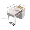 XAWSOP Manicure Table Nail Tech Desk Manicure Table Drawers Cabinet,Professional Modern Double Nail Tech Desk w/Electric Dust Collector & LED Lights & Wireless Charge,Wooden Top-80cm Single Table view 3