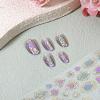 3D Nail Art Stickers, Gemstone Nail Art Stickers Decals, Embossed Golden Heart Design Luxury Nails Supplies, Adhesive Manicure Sliders for Women DIY Manicure Decorations view 1