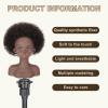 VEELTRAS Afro Mannequin Head Professional Mannequin Head with Curly Hair Mini Mannequin Styling Head to Practice and Braiding(brown) view 2