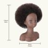 VEELTRAS Afro Mannequin Head Professional Mannequin Head with Curly Hair Mini Mannequin Styling Head to Practice and Braiding(brown) view 4