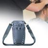 FerneeButy Hairdressing Scissors Case with Belt, PU Leather Waist Bag Organizer for Hairdressers and Hairstylists, Barber Gift 4.33x3.62x8.27inch- Gray view 2