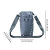FerneeButy Hairdressing Scissors Case with Belt, PU Leather Waist Bag Organizer for Hairdressers and Hairstylists, Barber Gift 4.33x3.62x8.27inch- Gray view 3