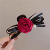 DFWZMQTG French romantic rose pearl grab clip female hair shark accessories back of the plate card view 3