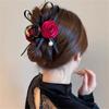DFWZMQTG French romantic rose pearl grab clip female hair shark accessories back of the plate card view 4