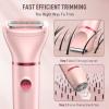 Crolanli Bikini Trimmer for Women, 3-in-1 Electric Razors for Women, IPX7 Waterproof Rechargeable Cordless Pubic Hair Shaver, with LED Display, for Ladies Bikini Pubic, Face, Underarms, Legs(Pink) view 3
