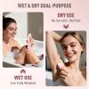 Crolanli Bikini Trimmer for Women, 3-in-1 Electric Razors for Women, IPX7 Waterproof Rechargeable Cordless Pubic Hair Shaver, with LED Display, for Ladies Bikini Pubic, Face, Underarms, Legs(Pink) view 4