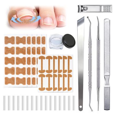 Ingrown Toenail Corrector Set with Correction Strips, Professional Ingrown Toenail Removal Kit Pedicure Tool Set, In Grown Toe Nail Remover Curve Tape at Home for Men Women