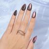 Cat Eye Press on Nails Short, Jofay Fashion Soft Gel Fake Nails, Purple-Green Color-changing Shimmer Cat Eyes Nails, Reusable & Glossy Acrylic False Nails, Glue on Nails Kit Stick on Nails for Women view 2