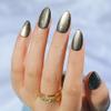 Cat Eye Press on Nails Short, Jofay Fashion Soft Gel Fake Nails, Purple-Green Color-changing Shimmer Cat Eyes Nails, Reusable & Glossy Acrylic False Nails, Glue on Nails Kit Stick on Nails for Women view 3