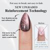 Cat Eye Press on Nails Short, Jofay Fashion Soft Gel Fake Nails, Purple-Green Color-changing Shimmer Cat Eyes Nails, Reusable & Glossy Acrylic False Nails, Glue on Nails Kit Stick on Nails for Women view 4