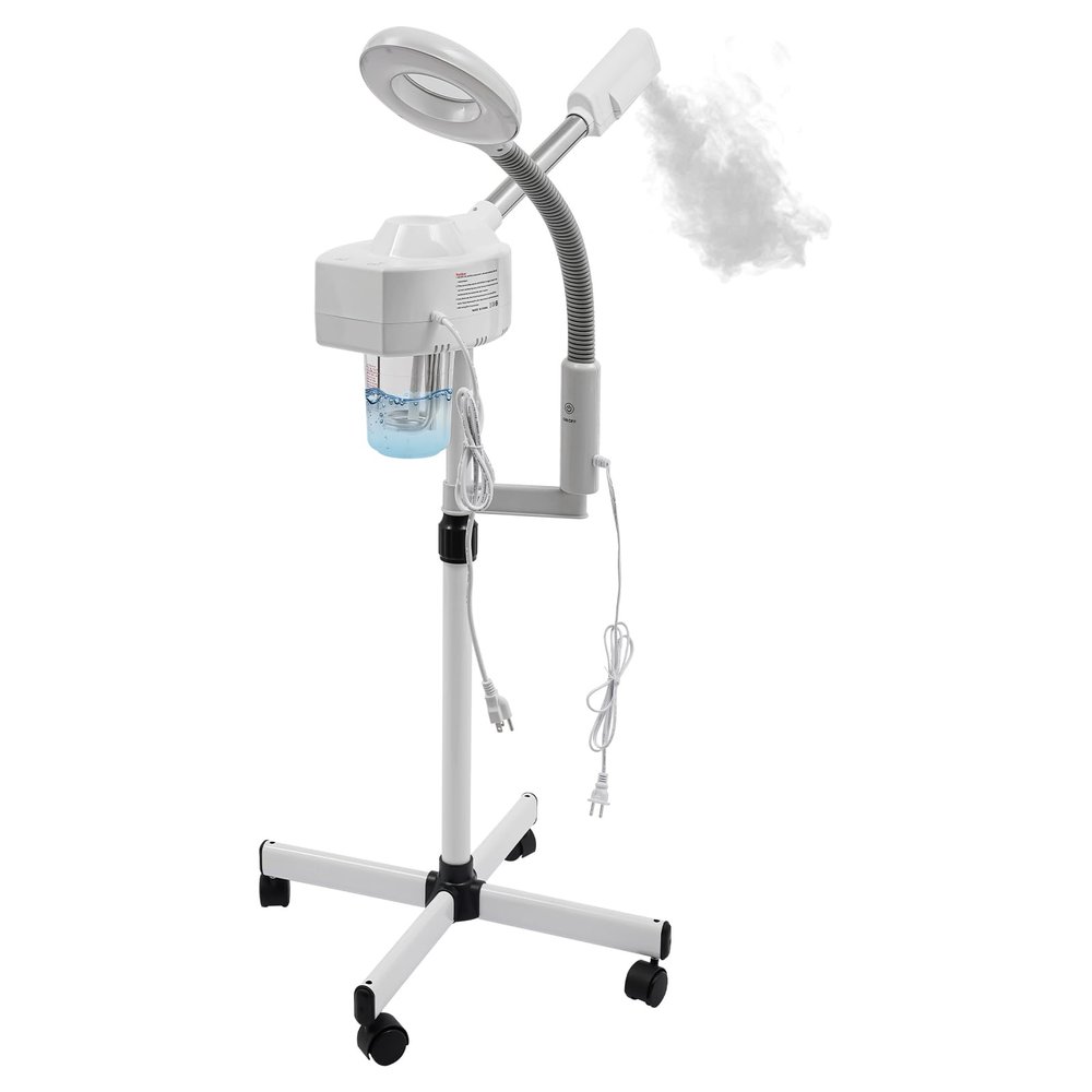 2-in-1 Professional Facial Steamer with 5X Magnifying Lamp, Adjustable Mist, 800W, 360 Rotatable Nozzle, Auto Shut-Off for Home Salon Spa and Skin Care Deep Cleaning