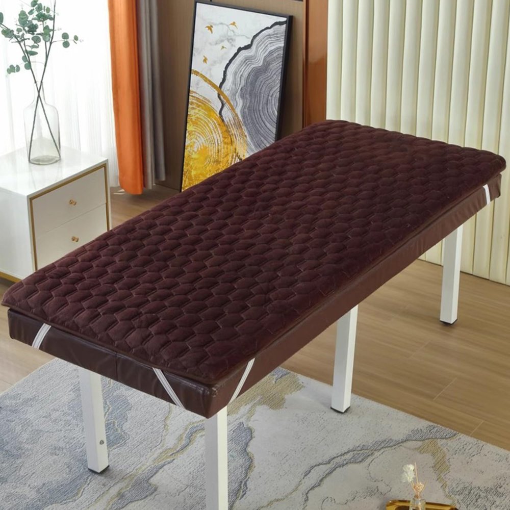 Coffee(s),180 * 70cm,Memory Foam Thicken 4cm Lash Bed Topper Without Hole Beauty Salon Bed Mattress Pad with Elastic Band Massage Accessories Protective Pad