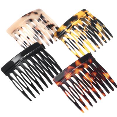 4 PCS French Hair Side Combs, Small Twist Hair Combs French Twist Hairs Pin Decoration Curved Decorative for Women Bun, Strong Hold Clips for most HairTypes