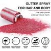 Hair and Body Glitter Spray, 1PC Sparkling Red Hair Glitter Extra Fine Face Shimmer Powder for Clothes, Festival Loose Sparkle Powder for Rave Clothes Nail Art Easter Halloween Crafts (Red) view 2