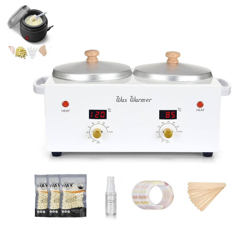 Double Wax Warmer Professional and Ear Wax Kit for Men & Women