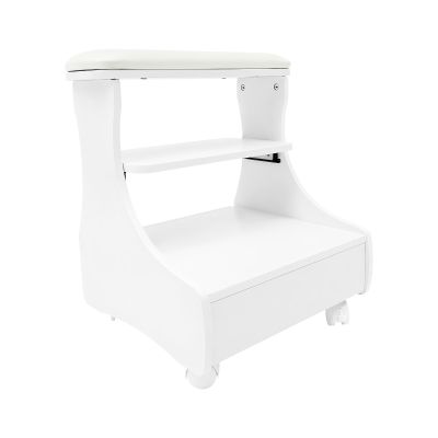 TOWIUOA Pedicure Foot Rest, Foot Bath Spa Trolley Cart, Modern Trolley for Foot Bath Pedicure Foot Rest Footbath Stool with Wheels Drawer for Beauty Salons, Hair Salons (White)