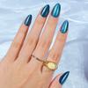Blue Press on Nails Almond, Jofay Fashion Cat Eye Press on Nails, Soft Gel Fake Nails, Reusable & Natural Acrylic False Nails, Stick on Nails for Women Girls Gift, Glue on Nails Kit 32 Pcs view 3