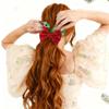 2 Pack Mouse Ears Christmas Scrunchies Sequin Mouse Bows Velvet Hair Scrunchies Hair Ties Elastic Rubber Bands Ponytail Holders for Kids Women Girls Christmas view 4