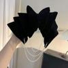 DFWZMQTG Velvet Bow Tassel Hair Cliptemperamentspring Cliphalf Tie Headwear Accessory(white-Dinosaur Doodle4) view 3