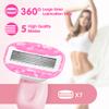 Razors for Women Include 1 Non-Slip Metal Handle and 7 Blade Refills, 5 Premium Blades Women's Razors for Shaving with 360 Lubrication Reduces Irritation, Pink view 2
