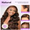 Megalook hair Glueless Chocolate Brown 13x6 Lace Front Wigs Human Hair Ready to Go Glueless Body Wave Wig Pre Cut Pre Plucked Bleached HD Frontal Drawstring Wigs Human Hair 30 Inch 220% Density view 3