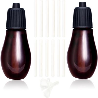 Howduoyu Empty Bottles for Essential Oils 20ml Small Glass Leak-proof (2Bottles-12Filters)
