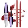 LZXLUKGIR Burgundy Mascara and Eyeliner Set,Natural Curling Red Mascara for Eyelashes,Volumizing Lengthening mscara de pestaas Waterproof,5D Colored Eye Makeup view 1